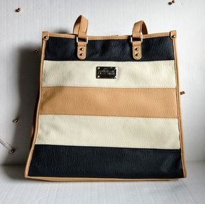 NWOT Kenneth Cole Reaction Stripe Faux Leather Bag